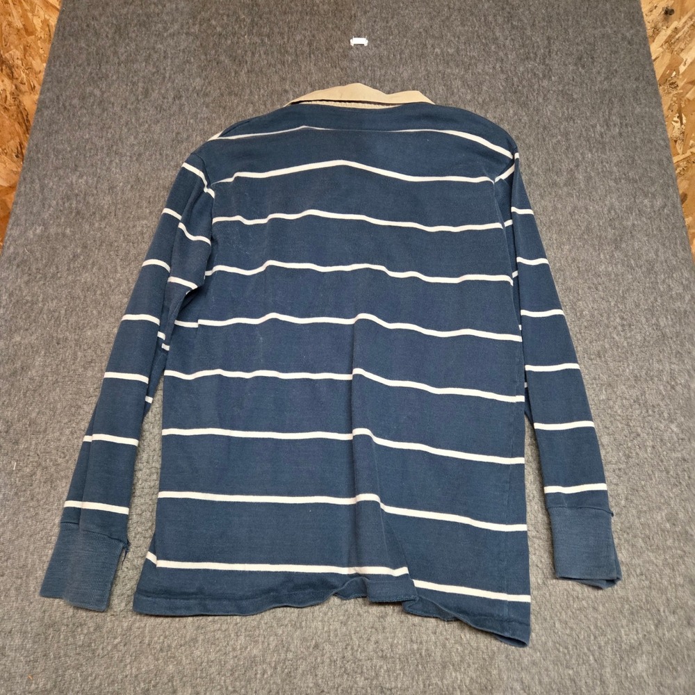 Vintage Gant The Rugger Rugby Shirt Mens 1X Blue Striped Long Sleeve Cotton USA - Picture 6 of 6